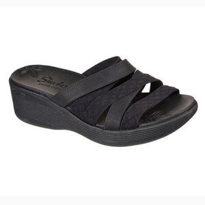 Skechers Pier-Lite-Fading-Sun Black Wedge Sandals